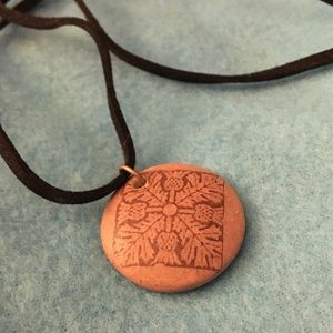 Wooden pendant necklace